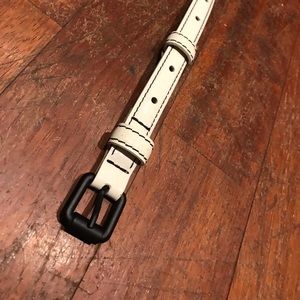 Tomas Maier White Patient Leather Belt